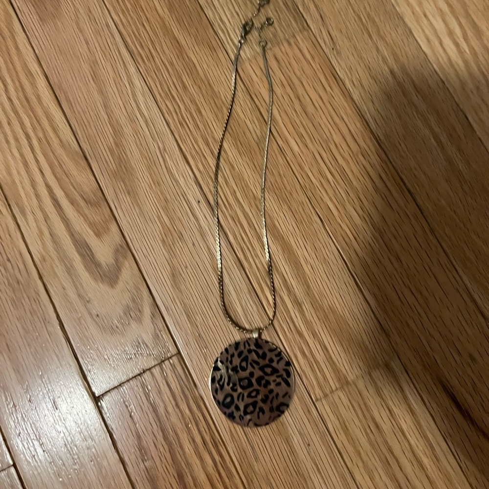 Cheetah Print Gold Necklace